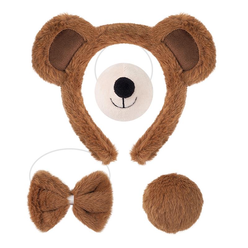 Bärenohren-Stirnband für Damen Mädchen Niedliches Bären-Haarband Halloween Weihnachten Kostüm Cosplay Kopfschmuck Cartoon Haar-Accessoires