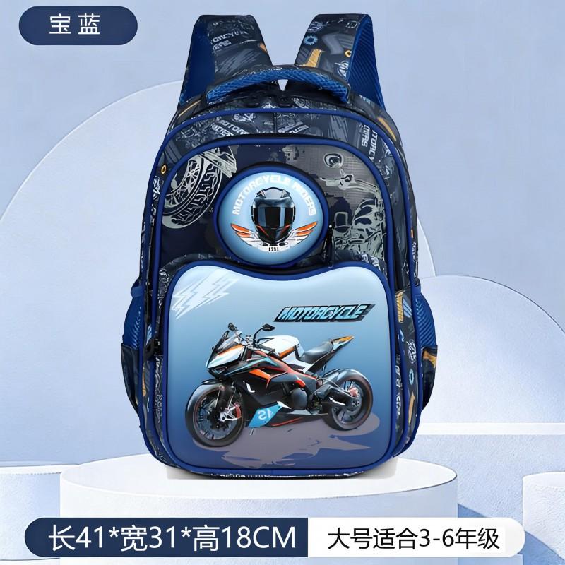 Kids School Backpack Ages 6-12 3D Hard Shell Cartoon Design Lightweight Waterproof Oxford Fabric With Air-Padded Straps