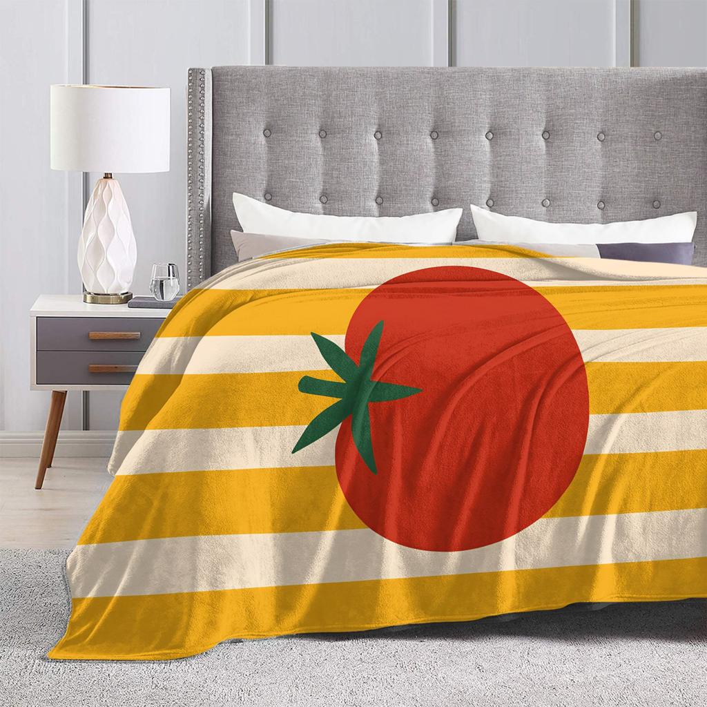 Tomato Blanket Boy Girl Flannel Throw Blanket For Chair Sofa Bed Soft Comfy DIY Quality Bedspread Gift