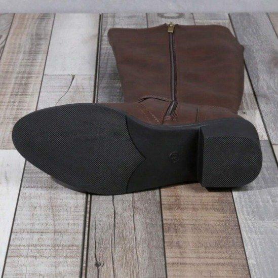 European and American style knight boots new women's square root European and American tall knight boots belt buckle solid color thick heel