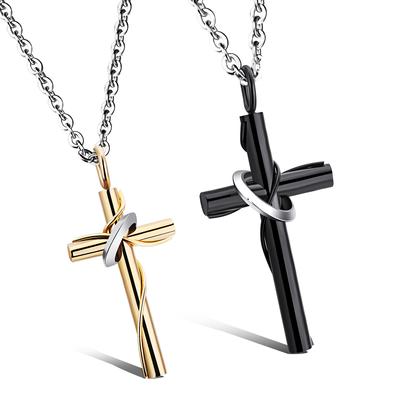 Titanium Steel Jewelry Korean Jewelry Classic Cross Fashion Personality Titanium Steel Couple Necklace