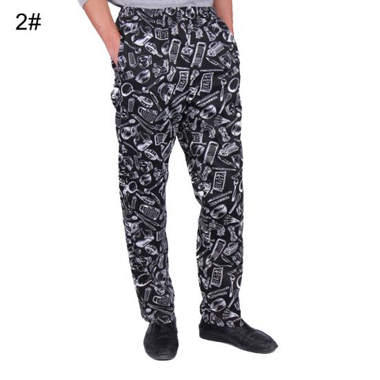 Pantalon Long de Travail pour Homme à Rayures Plaid Imprimé Chili Hôtel Restaurant Cuisine Chef