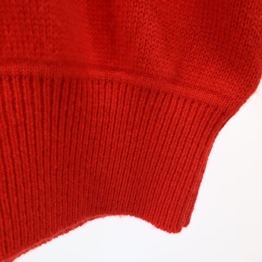 HERMES Made in Italy Cashmere Blend Long sleeve Mock neck sweater 34 Red Women Used