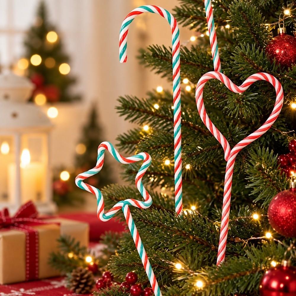 Lifelike Artificial Candy Cane Branches Red Green White Xmas Tree Garland Ornaments  Xmas Decor