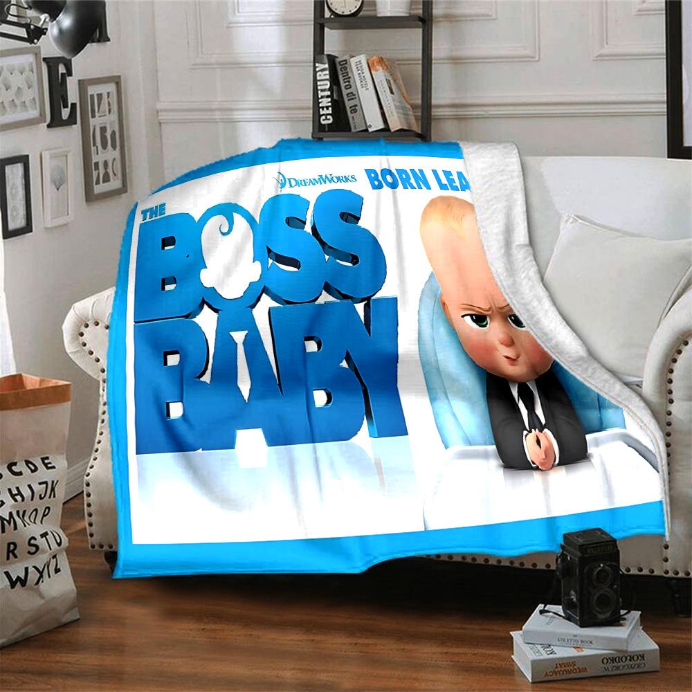 1pz Coperta in Flanella Baby Boss Ritorna, Coperta in Peluche Calda Ultra Morbida per Casa Camera da Letto Letto Divano Copertura Campeggio Picnic Regalo Y72422