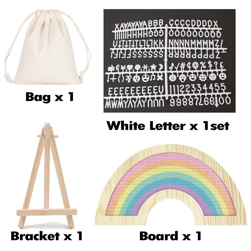 Rainbow Felt Letter Board Montessori Language Toys Spelling Words Baby Early Education Toys Home Message Board Gift For Children