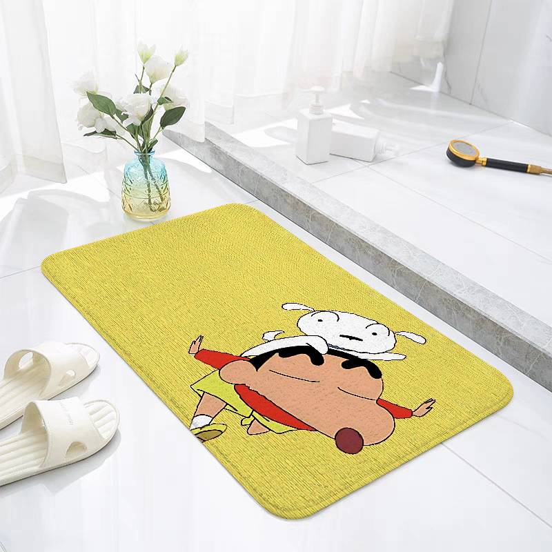 Crayon Shinchan Kawaii Floor Mats Home Laundry Rug Carpet For Living Room Decor Lounge Area Anti-slip Foot Mat Entrance Doormat