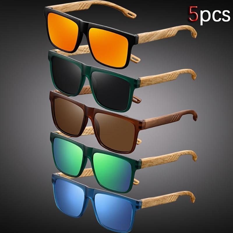 

Набор из 5 штук ретро-очков с маленькой квадратной оправой, пружинными шарнирами и цветными линзами. Модные унисекс-очки. Подарки на день рождения.