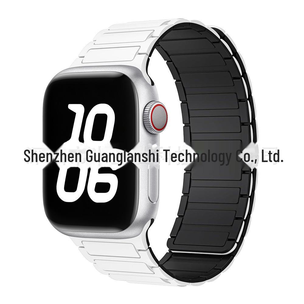 „Curea de culoare contrastantă din silicon magnetic S9 pentru Apple Watch Series 5-9”