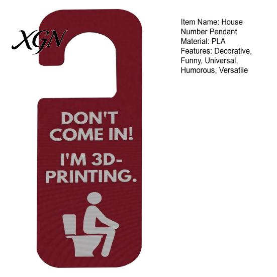 Door Handle Hanging Sign Funny 3D Printed Hanger for Workshop And Office, Don't Come in I'm Printing, Durable Plastic PLA Material Privacy Plaque Knob