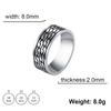 Stainless Steel Ring for Men Women 8MM Wide Geometric Casual Finger Rings Jewelry Wedding Gift for Lover