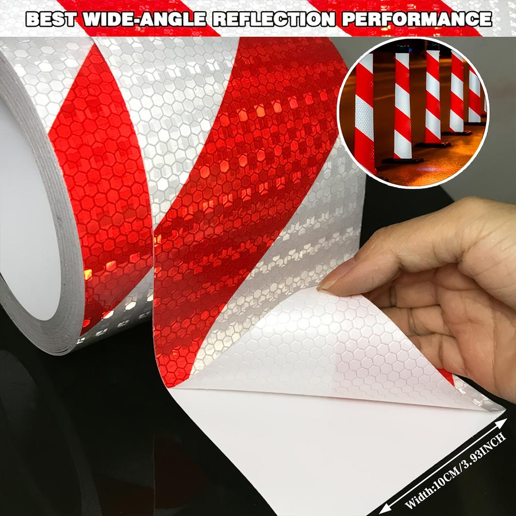 Reflective Twill Lattice Tape Waterproof Self-Adhesive Safety Warning Sticker Conspicuity Mark for Truck Vehicle Warning