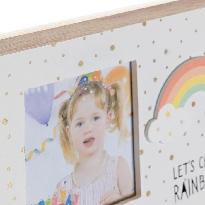 Cadre photo - DKD Home Decor - Arc-en-ciel - Bois MDF - 2 pcs - 25 x 1 x 16 cm