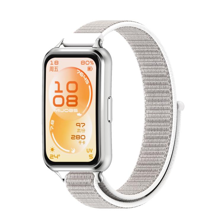 Breathable Nylon Loop Watch Band For Huawei Band 11 / Band 11 Pro, Adjustable Replacement Wrist Strap with Zinc Alloy Connectors