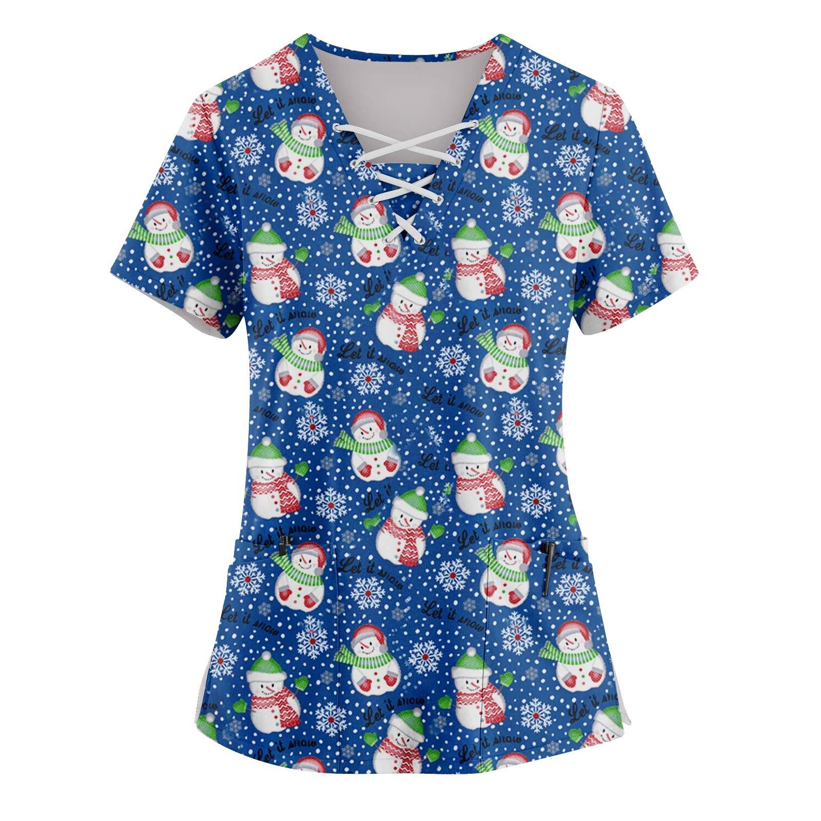 

Женский топ с короткими рукавами, V-образным вырезом, принтом и карманом M