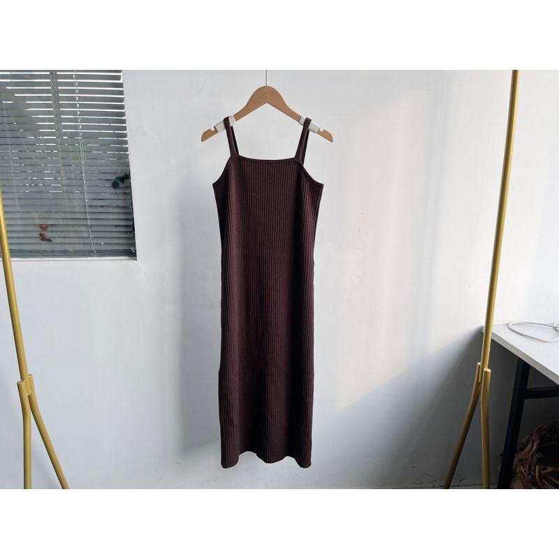 

Юг 7-14gu Вязаный Фантазийный Сексуальный Сарафан на Бретелях Без Рукавов Приталенный Сексуальный Универсальный Платье-Футляр H2 Brown XL