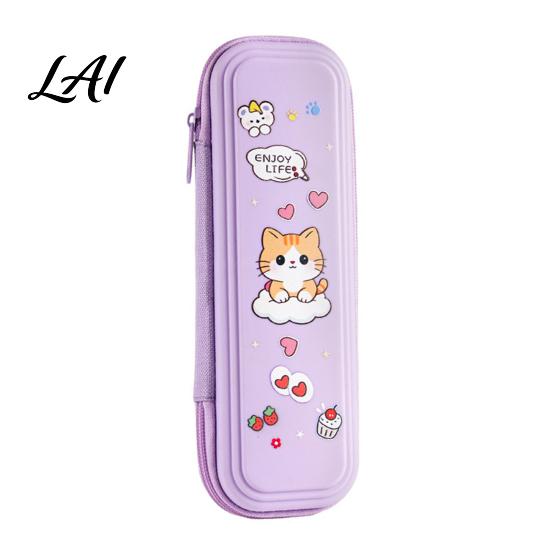 Durable School Supplies Pouch Kids Pencil Case with Multi Compartment Astronaut/Rabbit/Panda/Cat Cartoon Back To Gift for Girls Pattern Print