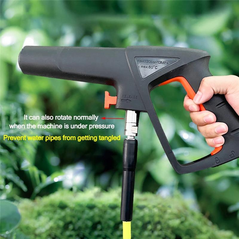 High Pressure Washer Pipe Connector Pressure Hose 360 Degree Rotation Connector Anti-Tangle Swivel-FSM