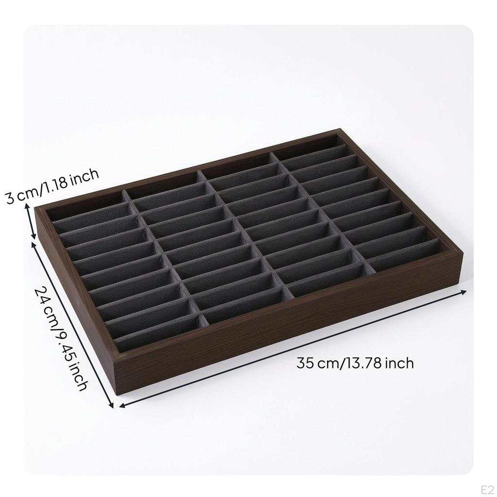 Jewelry Tray with Compartments MultiCompartment Wooden Solid Wood Organizer for