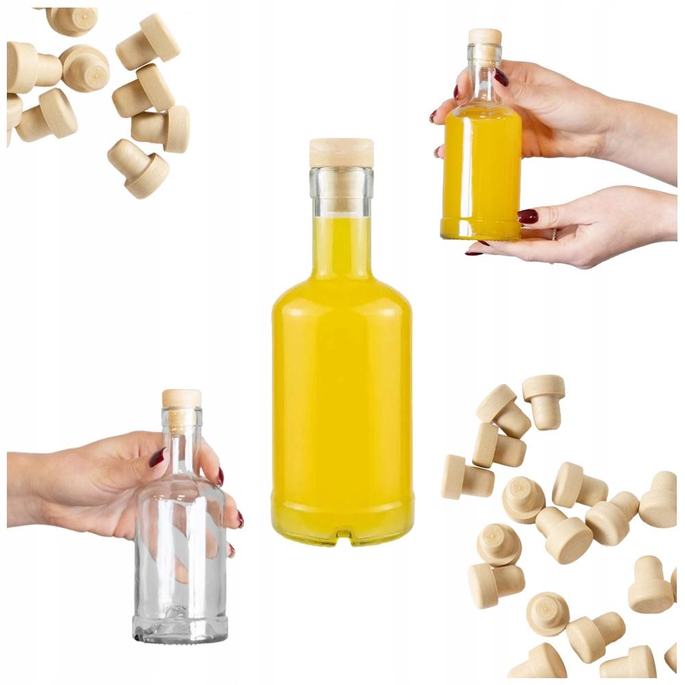 Tadek Glass Bottle 250ml For Liqueurs Alcohol Juice With Cork