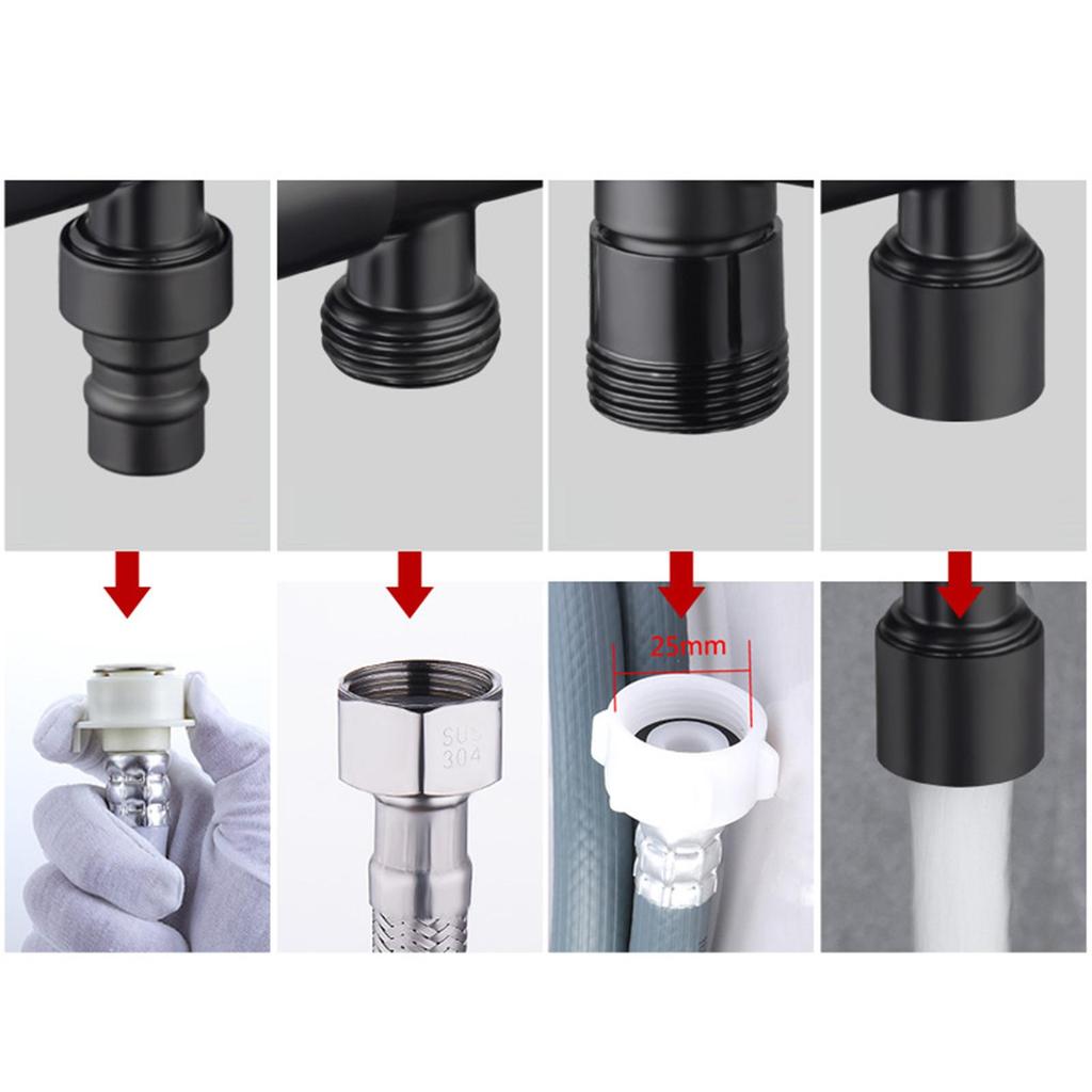 Dual Outlet Toilet Bidet Sprayer Shut Off Valve Angle Hose High Pressure Diverter for Washing