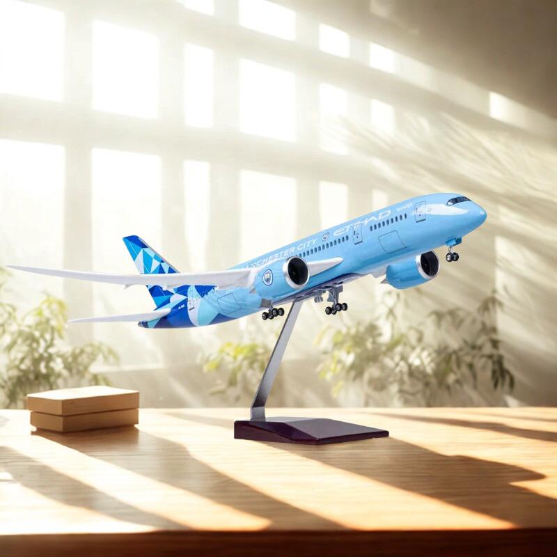 

43СМ 1/130 Модель самолета B787 Dreamliner Авиакомпания Etihad Модель самолета Легкий самолет Подарки для взрослых Дисплей Домашний декор Аксессуары NO LED