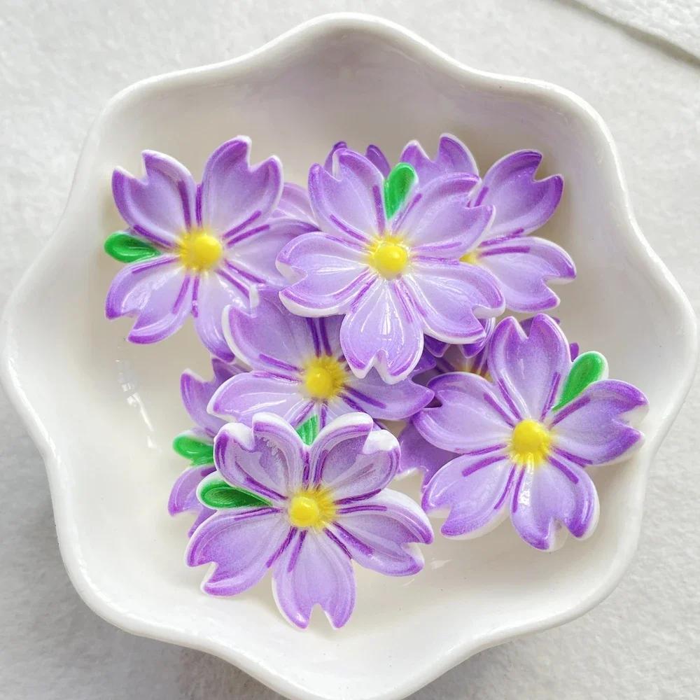 10 Pcs Cute Cartoon Flower Series Resin Crafts for Scrapbooking and DIY Jewelry Making