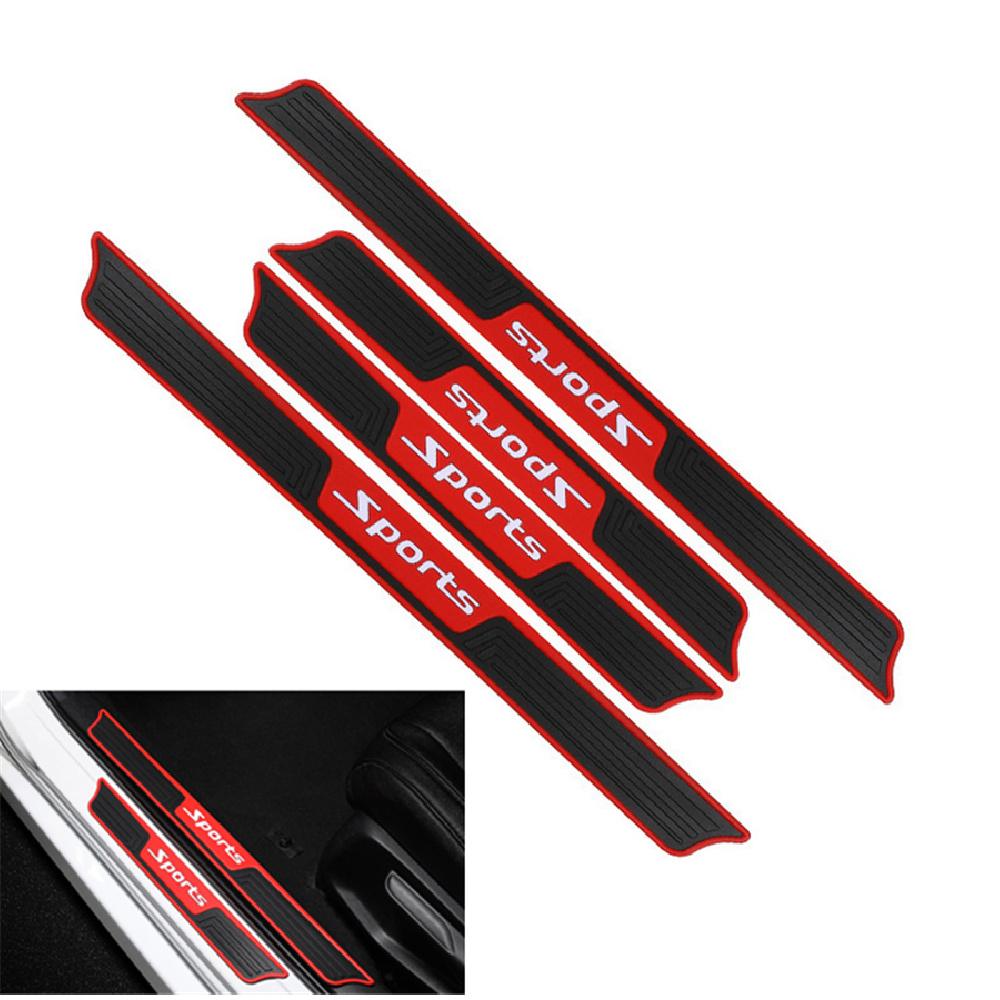 4Pcs Universal Car Rear Bumper Anti-Slip Mat Door Sill Anti-Scratch Strip Black