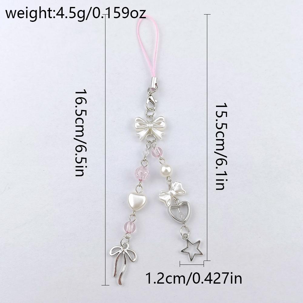 Mobile Phone Strap Cute Decorative Charms Phone Chain Keychain Sweet Beaded Pendant For Keychain Handbag Earphone Case