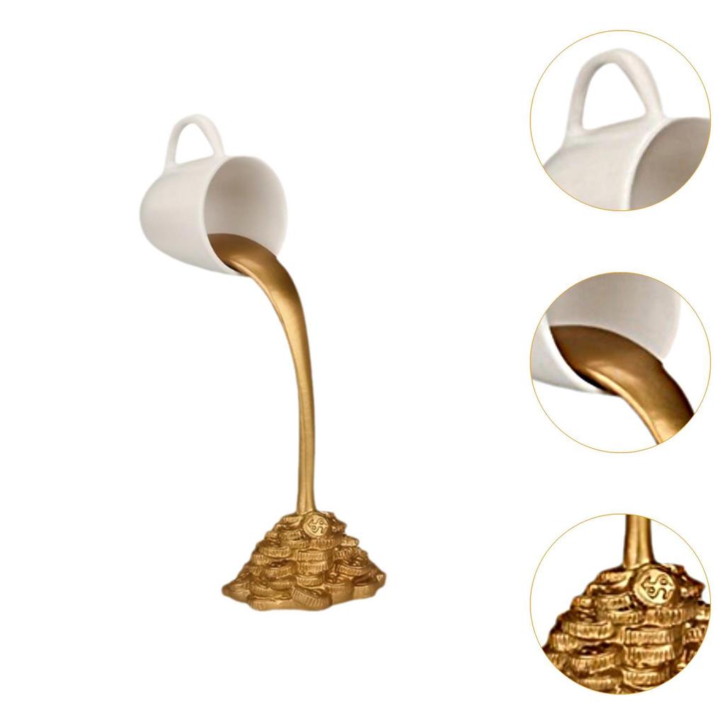 Sculpture de Tasse à Café avec Pièces Renversées pour Accent de Salon