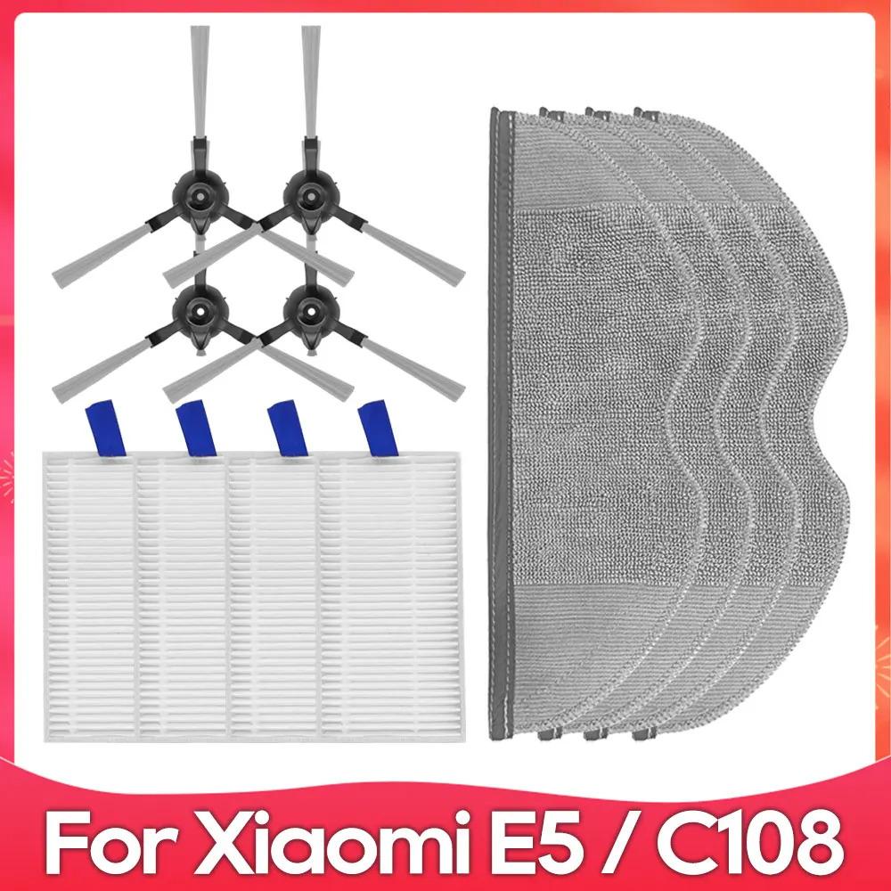 Fit for Xiaomi Robot Vacuum E5 / C108 / CDZC108 / BHR7969EU Side Brush Mop Filter Robot Vacuum Cleaner Accessory Spare Parts