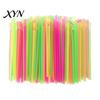 Fluorescent Color Straws 50/100Pcs Spoon Straw for Smoothie, 2 in 1 Disposable Eco-friendly Plastic with Spoon, Slush Milkshake Bubble Tea Convenient