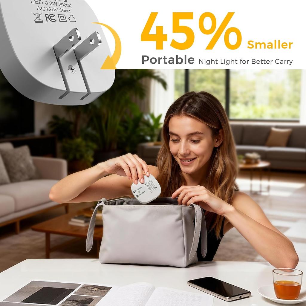 L LOHAS LED Night Lights Plug into Wall,Dusk to Dawn Sensor Night Light
