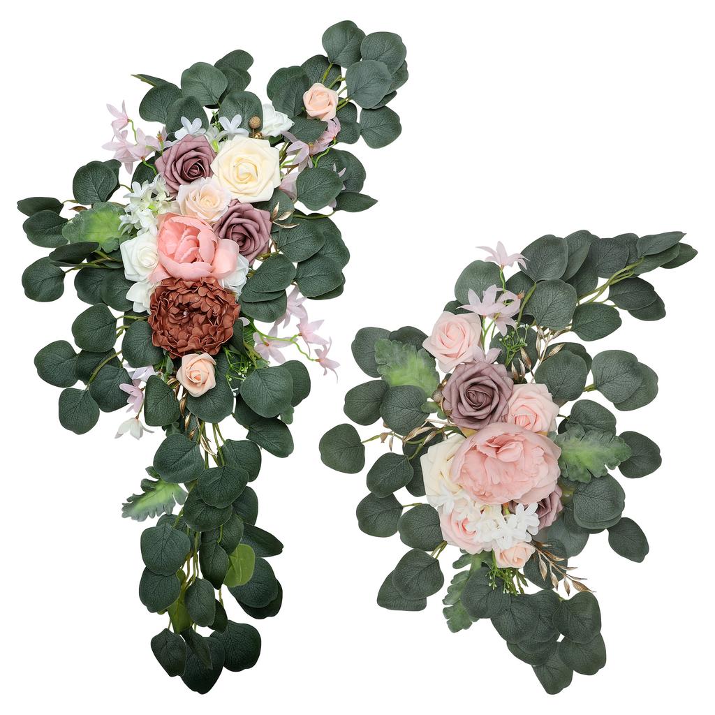 Wedding Arch Flower Kit 70x50cm 50x25cm Artificial Silk Floral Swag Indoor and Outdoor Decoration