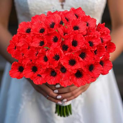 Yousheng Künstliche Blume Fake PU Blumiger Stiel Real Touch Kunstseide Blumenstrauß für Hochzeitsfeier Dekoration Blumengestecke Zuhause Tisch