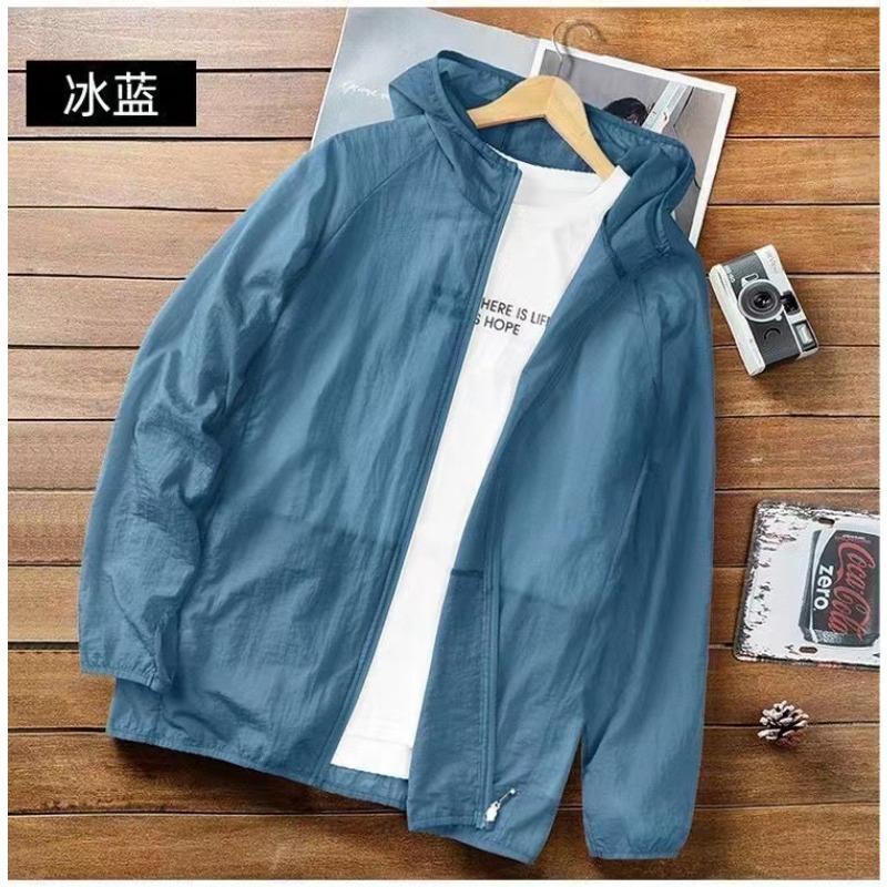 Women s White Ice Silk Cooling Lightweight Hooded Sun Protection Jacket S синий