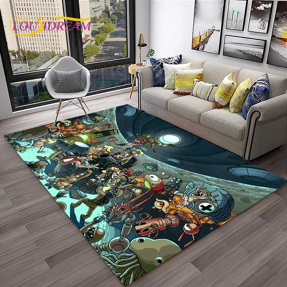 Cartoon Metal Slug Gamer Retro Game Carpet Rug for Home Living Room Bedroom Sofa Doormat Decor,kids Area Rug Non-slip Floor Mat