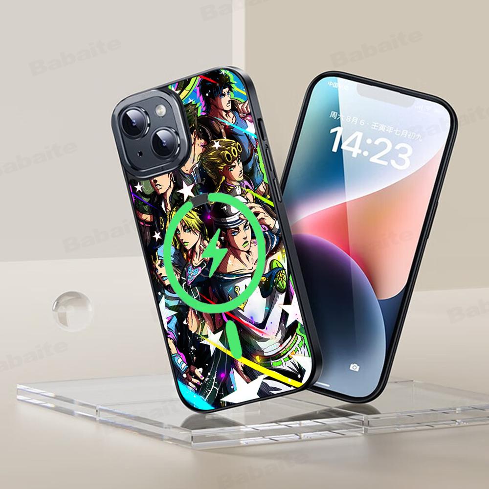 Classic Japanese Anime J-JOJO Cool Phone Case Magnetic Case For IPhone 16 14 13 12 11 15 Pro Max Plus For Magsafe