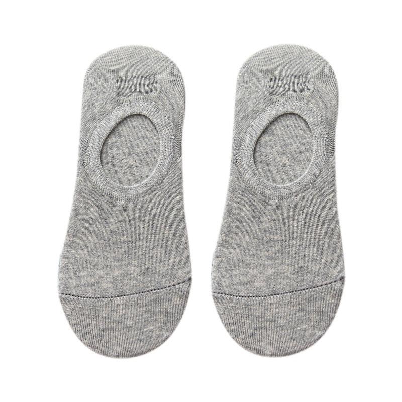 Men's Spring and Summer New Solid Color Cotton Silicone Non Slip Shallow Mouth Invisible Socks