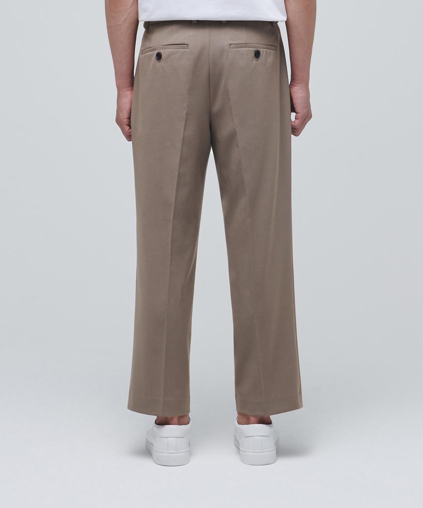 Musinsa Standard Lightweight Wide Hidden Banding Crop Slacks [Dusty Beige]