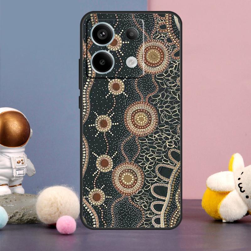 Aboriginal Art Print Case For Xiaomi Redmi Note 13 9 10 11 12 14 15 Pro Plus Redmi 15 15C 14C 10C 12C 13C Cover