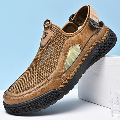 Fashion Classic Style Mens Summer Shoes Men's Breathable Mesh Sandals Outdoor Male Beach Shoes Anti-collision Toe Man Sandals Roma Flats