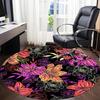 1pc Floral Pattern Carpet, Round Non Slip Durable Large Size Office Carpet, Suitable for Office
