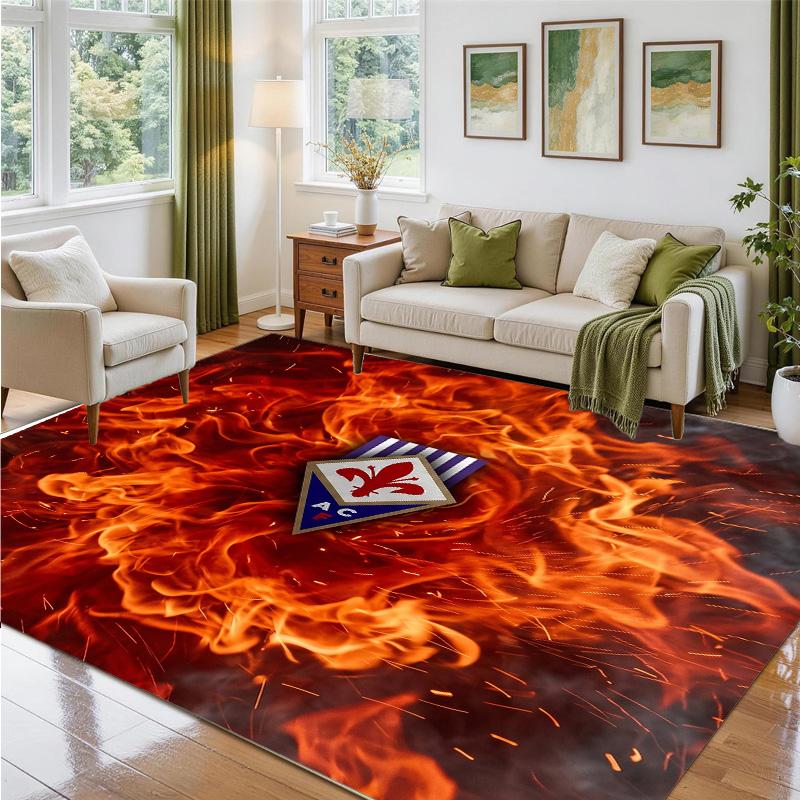 Fiorentina FC Design Crystal Velvet Rug Soft Decorative Mat for Bedroom Entrance