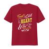 Trust In The Lord With All Your Heart Bible Verse T Shirt Vintage Washed Stretched Soft Comfortable Top For Everyday Wear