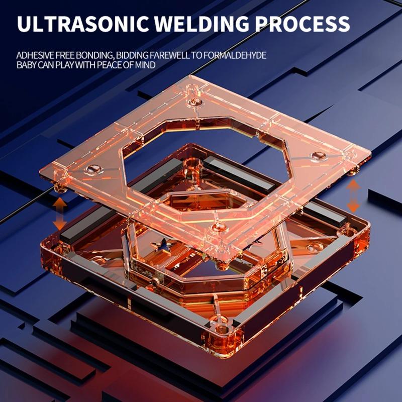 Light Magnetic Tiles Building Blocks for Kids, 3D Clear Educational Building Toys, Magnetic Marble Running Building Block Toys