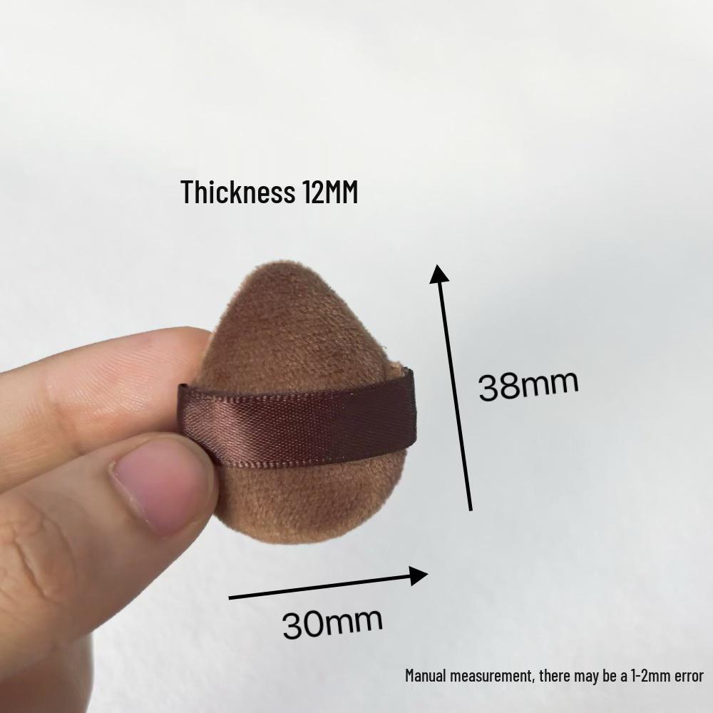 Double-Sided Chocolate Cookie Powder Puff Set: 6 Mini Flocking Makeup Puffs