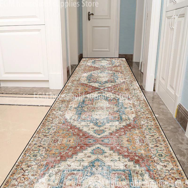 Persian Style Living Room Hall Carpet Long Hallway Corridor Rugs Non-slip Stairs Decor Runner Rug Kitchen Mat Size