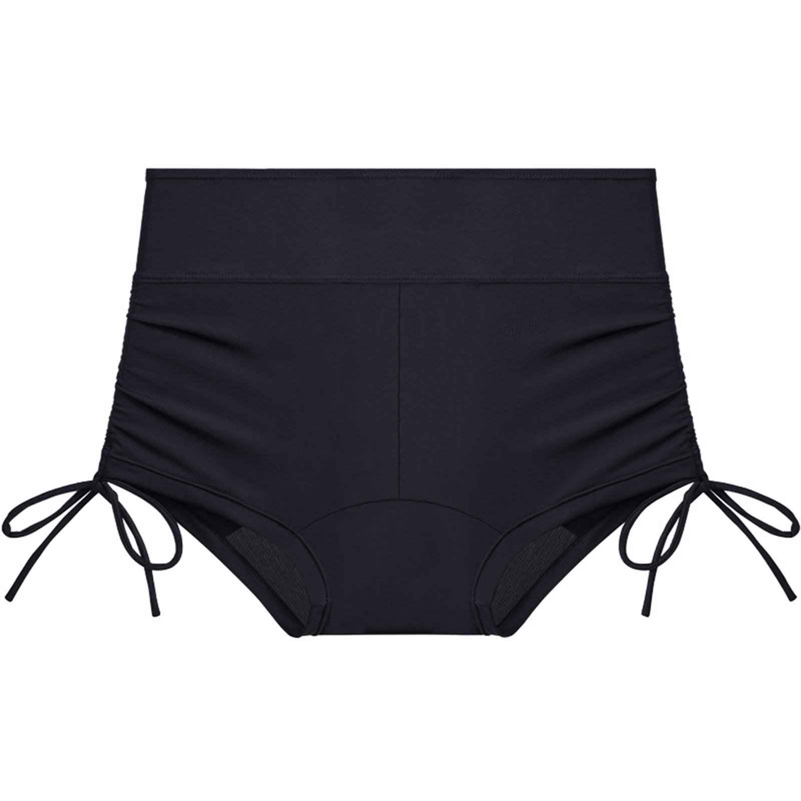 

Купальники, менструальные герметичные бикини, впитывающие штаны, плавки с высокой талией для женщин-подростков L чёрный