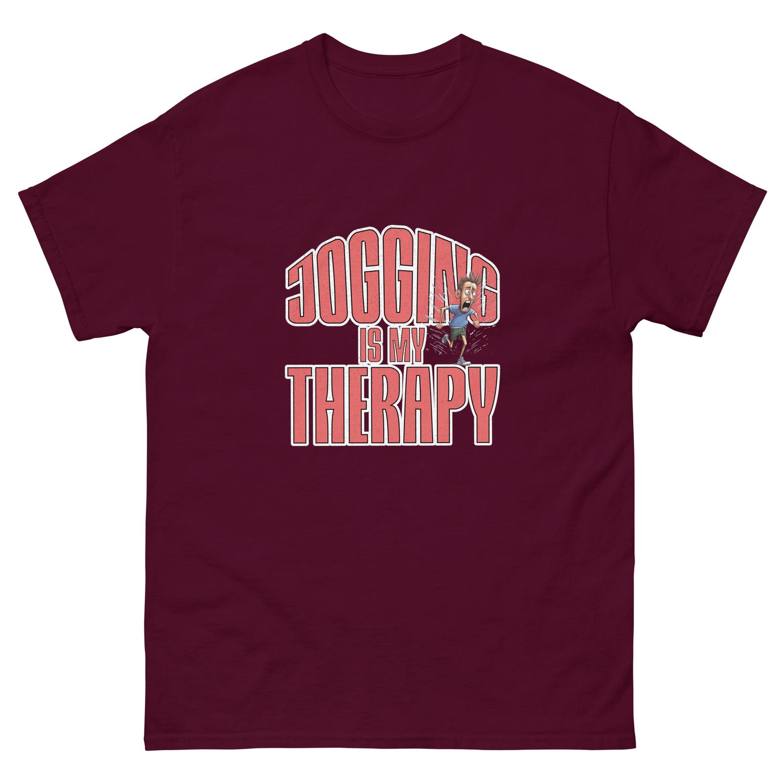 Jogging is my Therapy Run Away Stress T-Shirt Mens Womens Tees Top M